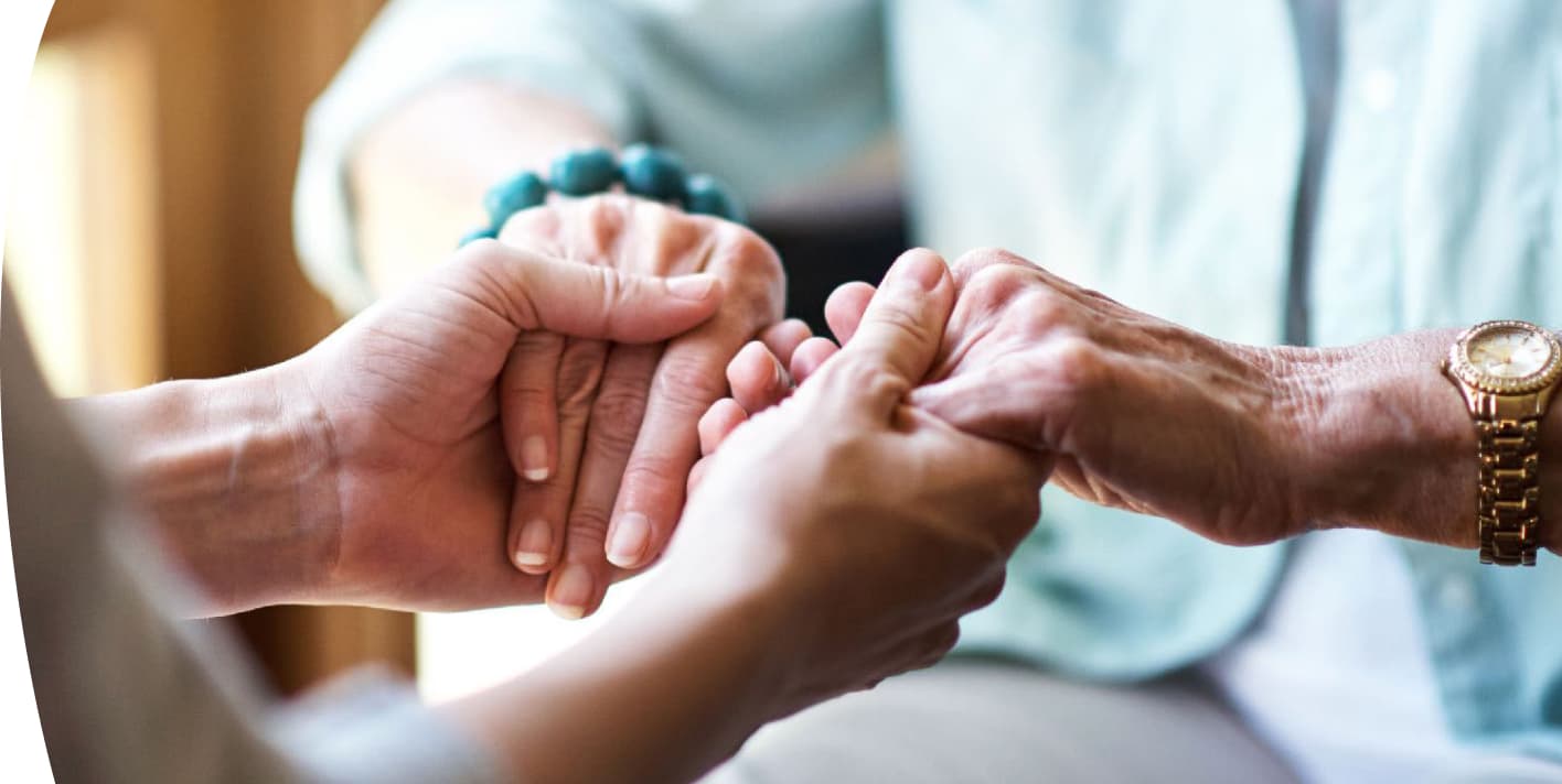 Holding patients hands